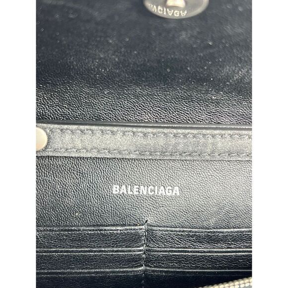 Pre Loved balenciaga Hourglass Top Handle XS Glitter Suede Women black | black - Picture 3 of 6